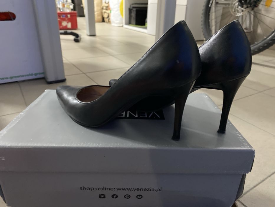 Szpiilki czarne skorzane Ryłko