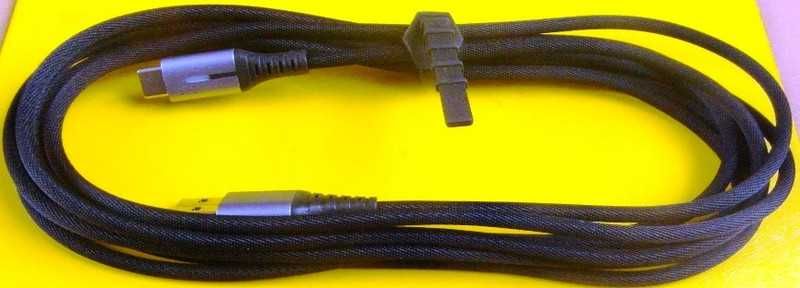 Kabel USB C 3m 300cm szybkie ładowanie 3.1A wzmacniany oplot dioda LED