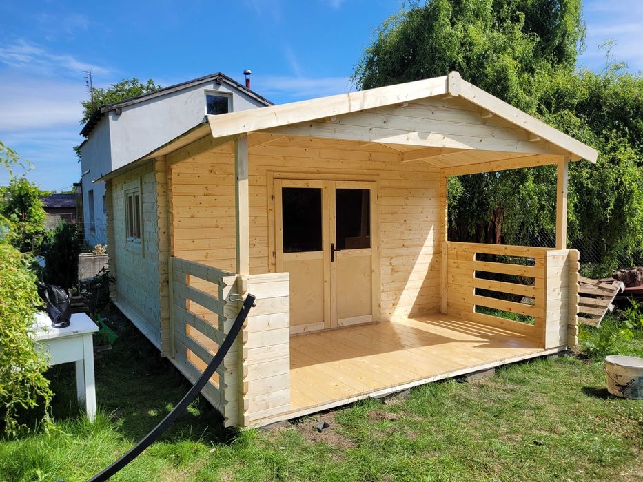 od RĘKI solidny DOMEK z tarasem*6m x 4m*24 m2*ściany 34 mm*letniskowy