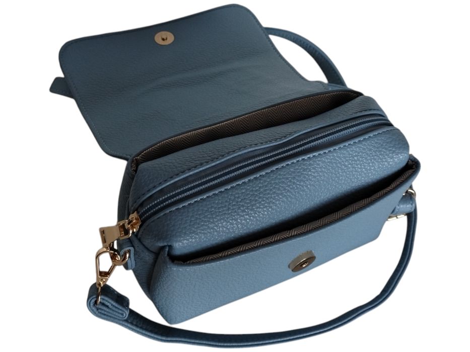 Mała Listonoszka Damska Niebieska Torebka Wizytowa Na Ramię