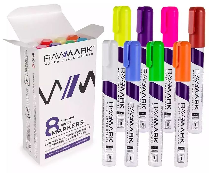 Markery kredowe 8 kolorów. Rawmark. Nowy Produkt