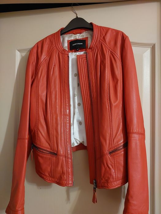 Шкіряна куртка помаранчева