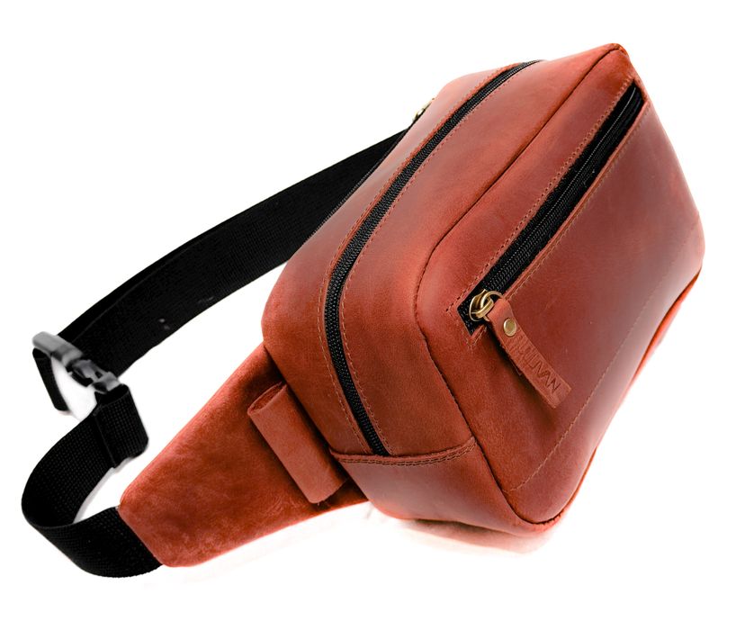 Сумка бананка на пояс на плече sb3(22) світло-коричнева