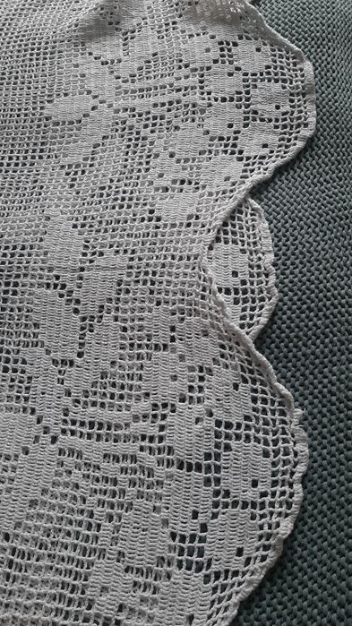 Zasłona / narzuta/ kapa biała ręcznie robiona 280x170cm.