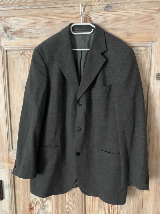 narynarka męska Hugo Boss vintage dziewicza wełna grafit wool casual