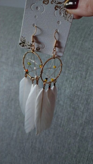 Kolczyki damskie piórka