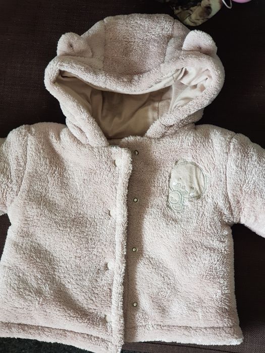 Casaco bege quente bebé recém-nascido 60 cm