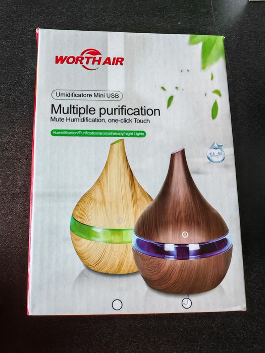 NOWY, Nawilżacz powietrza z dyfuzorem podświetlenie LED, Gratis