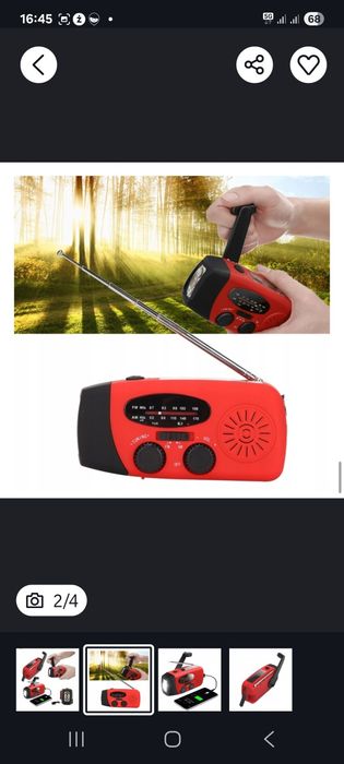 Radio tranzystorowe solarne Powerbank korbka 3 w 1