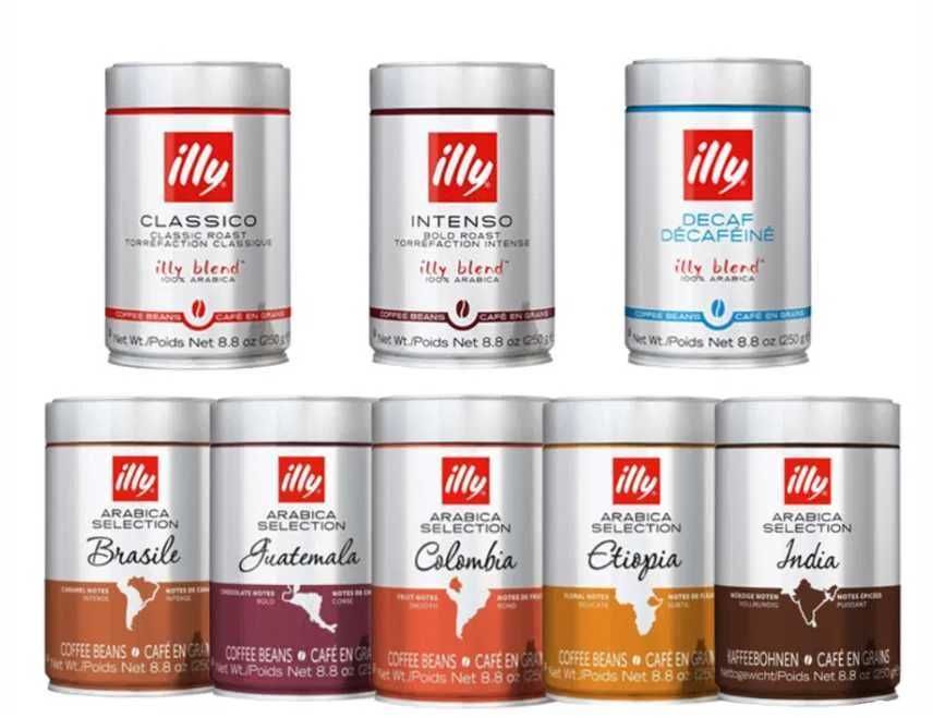 Кава в зернах 250гр Illy, мелена залізна банка Італія