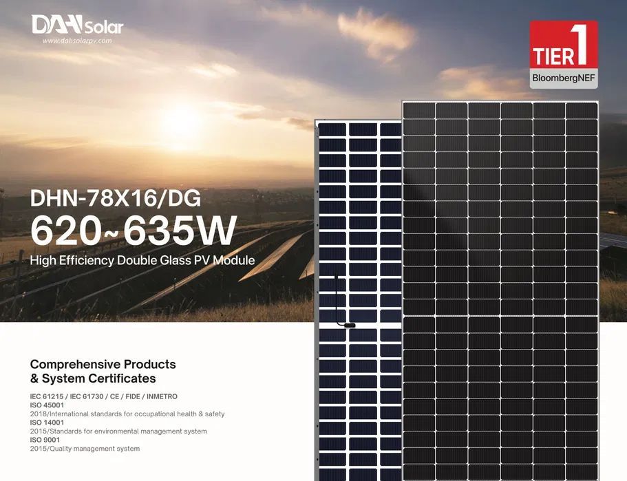 Paleta 36x Panel Fotowoltaiczny DAH Solar 610W Bifacial Silver