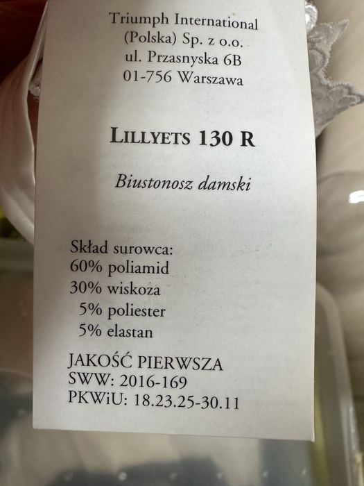 Biały stanik Triumph na fiszbinach. Rozm. 70 B