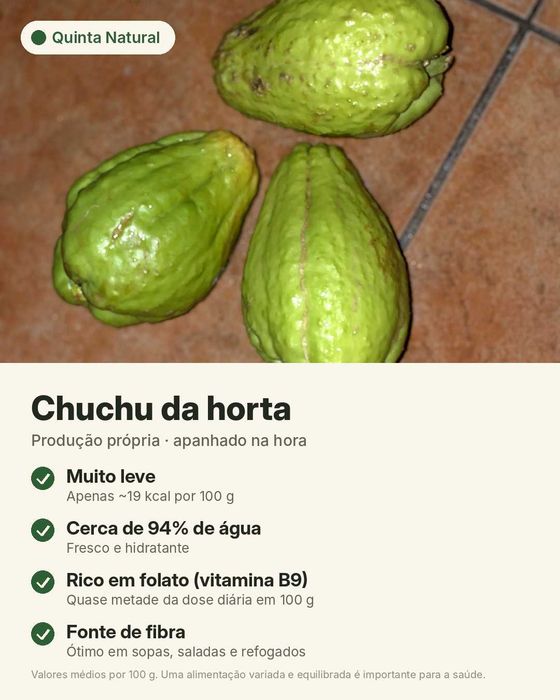 Chuchu da horta - 1,50€ o kg