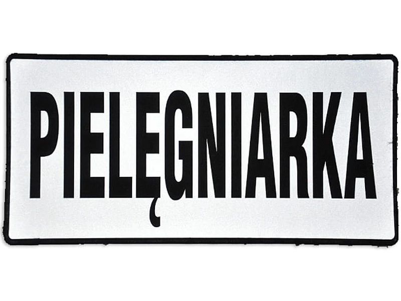 Emblemat PIELĘGNIARKA odblaskowy na rzepie 31 x 15 cm NOWY