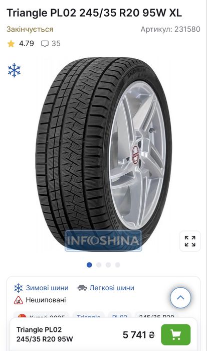 Продам резину зимову 245/35 R20, Triangle PL02