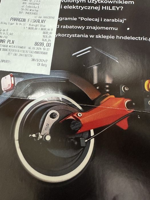 HILEY TIGER 10 V4 LR  2X1000W  52V 25,6Ah   KASK GRATIS