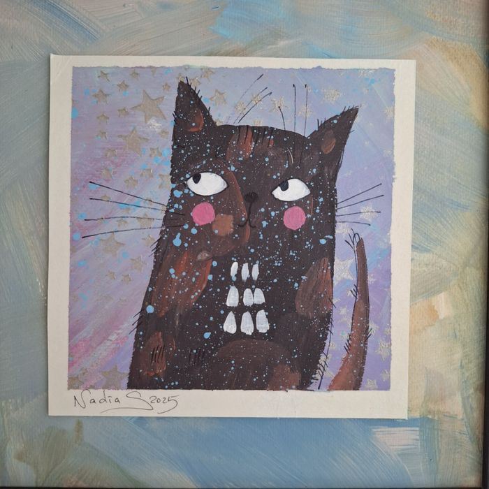Obrazek Kotek na szczęście 23x23 cm.
