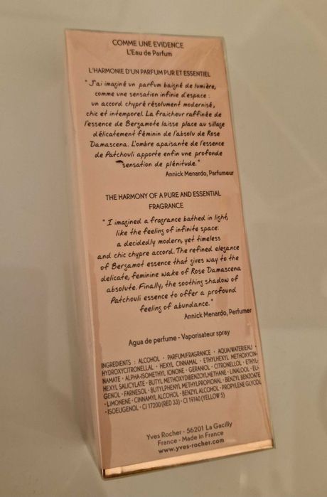 Folia Nowe Comme une EVIDENCE comme woda perfumowana rocher evidence