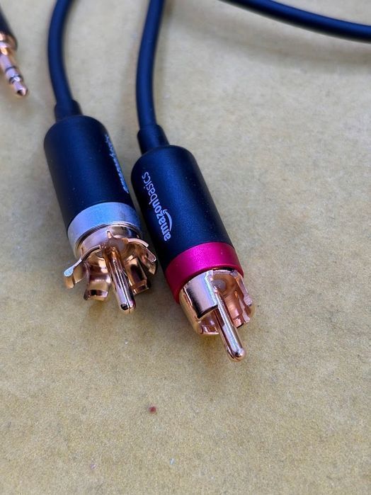 amazon basics 3,5 m na 2-męski adapter rca kabel audio stereo
