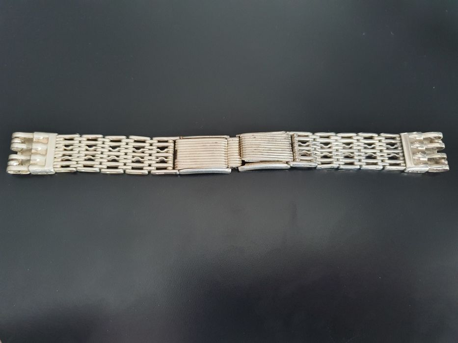 Piękna stara srebrna bransoletka do zegarka srebro 875