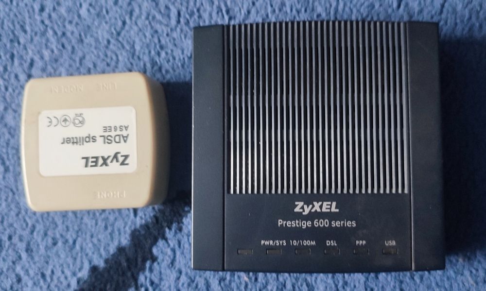 ADSL-модем ZyXEL Prestige 600 series (P-660RU EE) + ADSL splitter