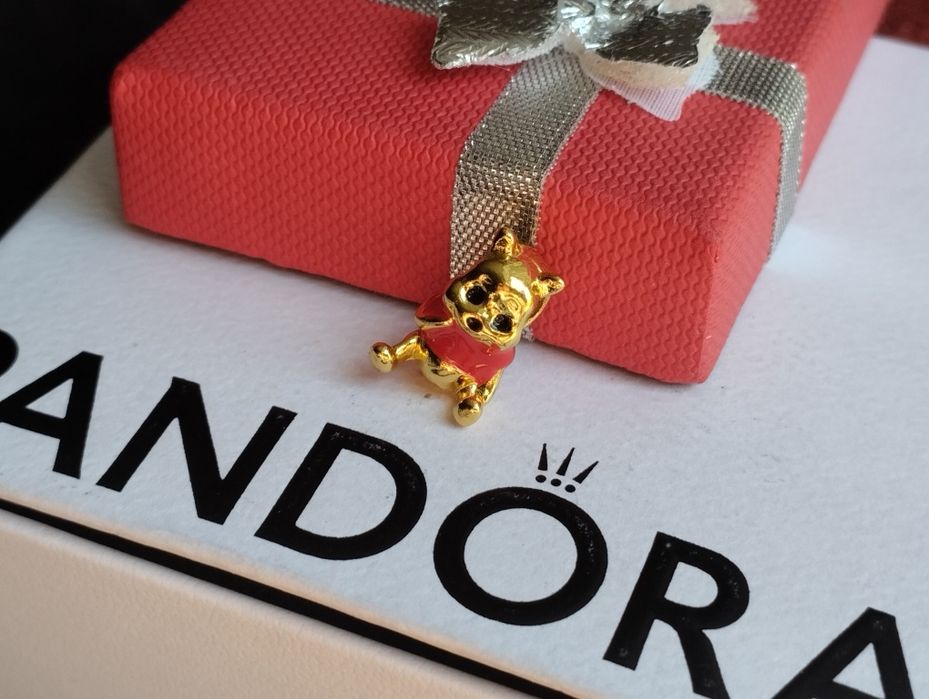 Charms kubuś puchatek do bransoletki Pandora złoty Disney Nowy