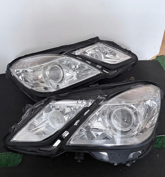 lampy przednie reflektory mercedes w212 bi xenon + led skrętny hella e