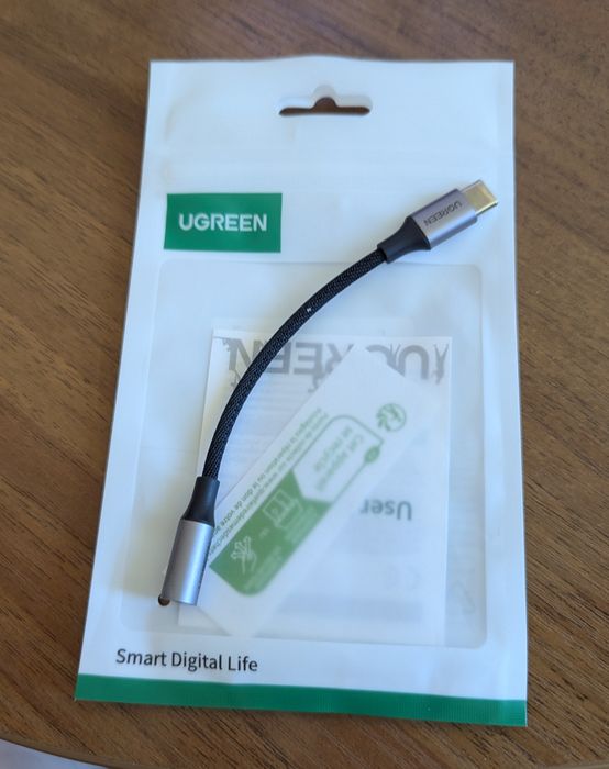 Пасивний перехідник Type-C на 3.5mm (Ugreen 30632) — Без DAC (ЦАП)