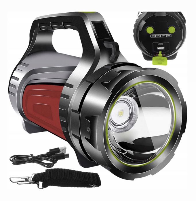 Latarka powerbank USB turystyczna akumulatorowa taktyczna mocna