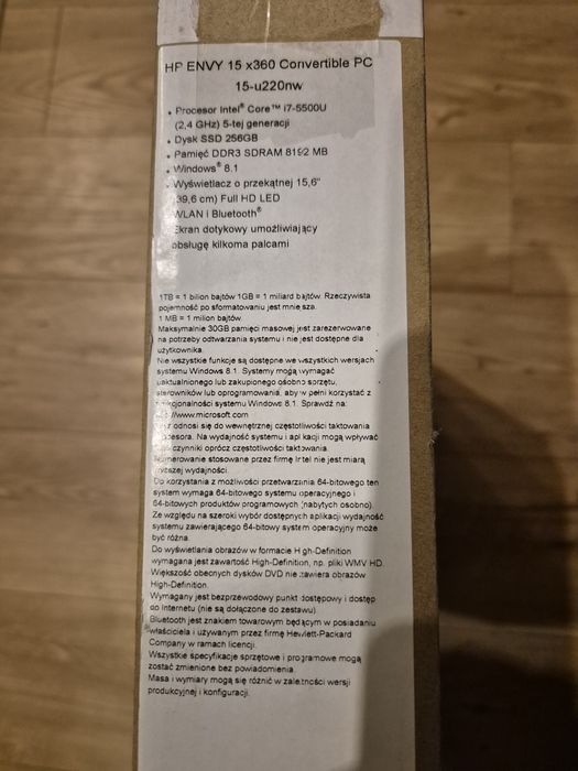 Laptop hp envy 15 x360 dotykowy ekran