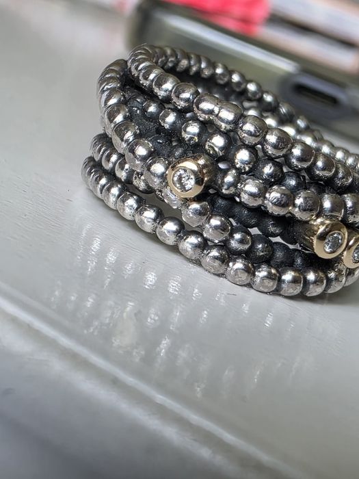 Pandora pierścionek Kerry srebrny złoty diamenty