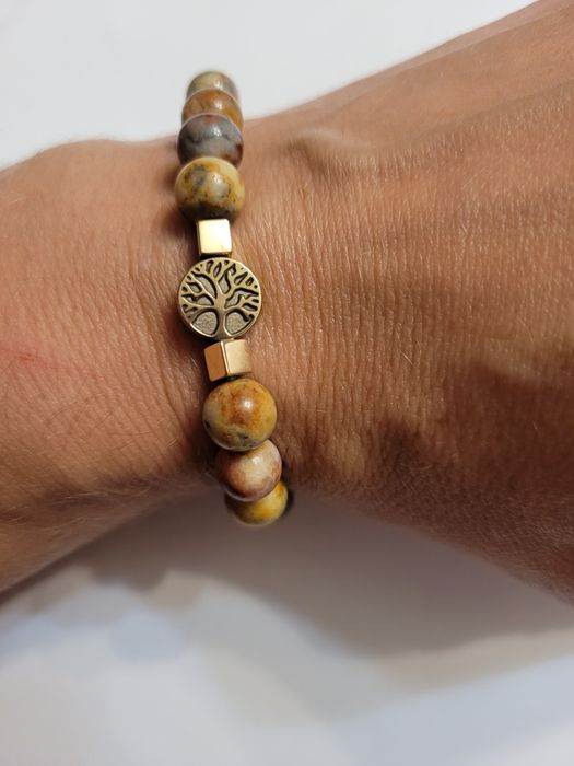 Bransoletka agat koronkowy