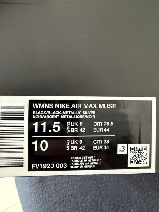 Buty Nike Air Max Muse FV1920-003 Black Metallic Silver r.44 Box