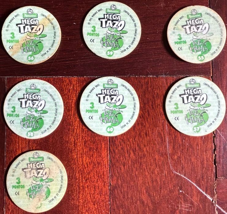 Lote de 7 Matutano Mega Tazo Tazos - Taz Mania - Looney Tunes