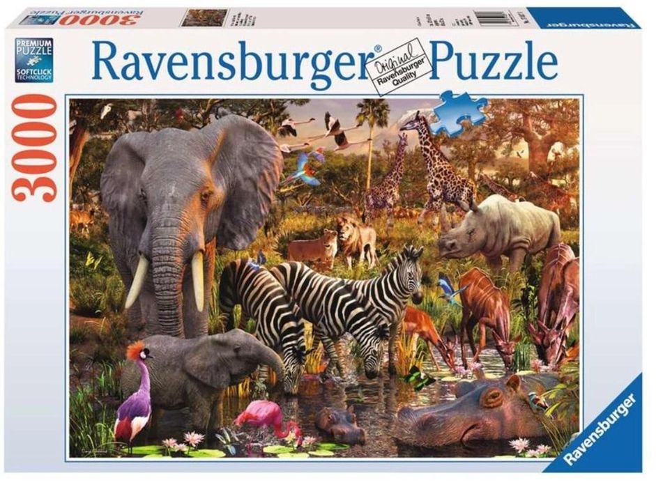 Puzzle 3000 Zwierzęta Afryki pudełko,436x304x55 mm