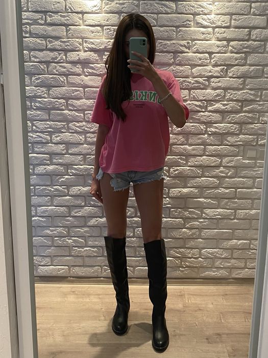 Чоботи високі шкіра/замш