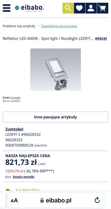 LED Reflektor Halogen Lampa Aluminium Zumtobel