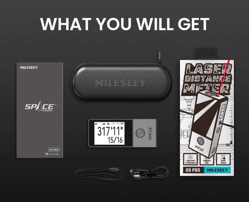 Цифровой лазерный дальномер Mileseey D9 PRO лазерна рулетка 100 м