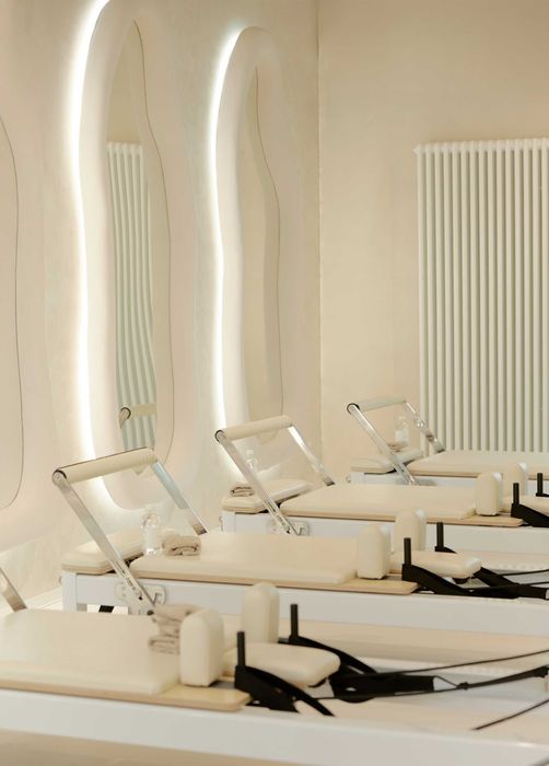 Reformer Do Studia Profesjonalny do domu Boho Beżowy Biały Pilates Maszyna
