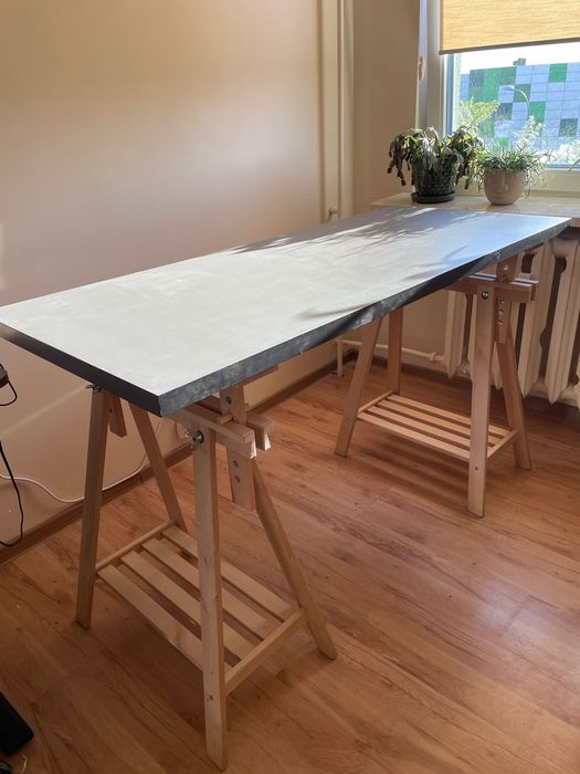 Dwa drewniane kozły regulowane do blatu ikea mittback + blat 50zł