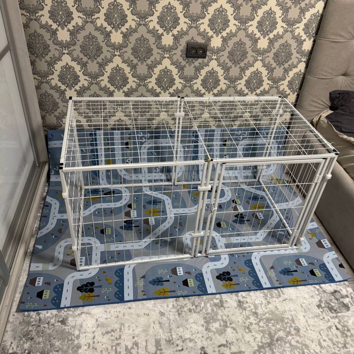 Вольєр металевий для домашніх тварин Springos 120 x 60 x 60 см Білий