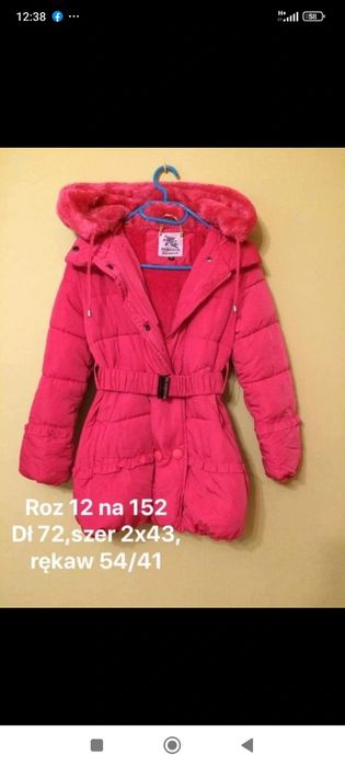 Ciepła zimowa kurtka/plaszczyk stan idealny roz 12 Grat