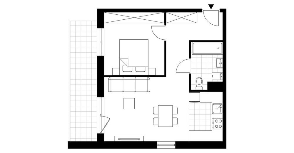 2-pokojowe mieszkanie 44 m² + balkon - Widok 4