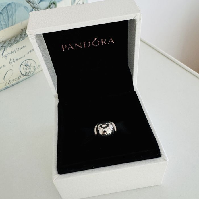 srebrny charms pandora pies głowa pieska koralik oryginalny