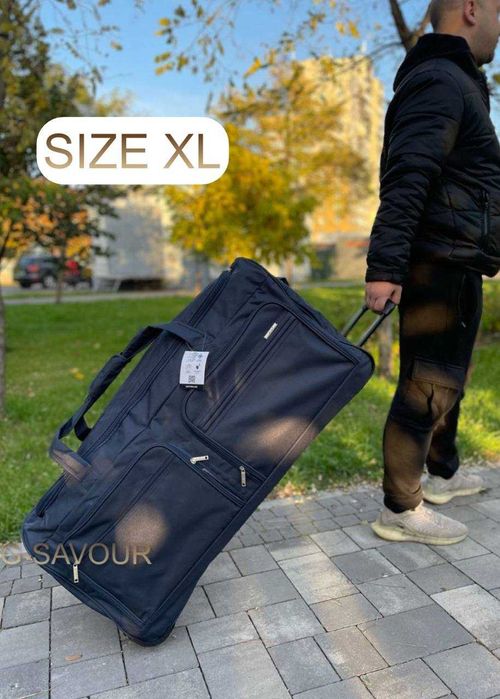 Дорожня сумка на колесах на 140л міцна текстильна сумка на 2 колесах