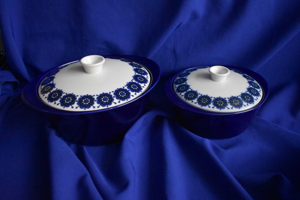 Dwie wazy na gorące potrawy Schonwald kobaltowe