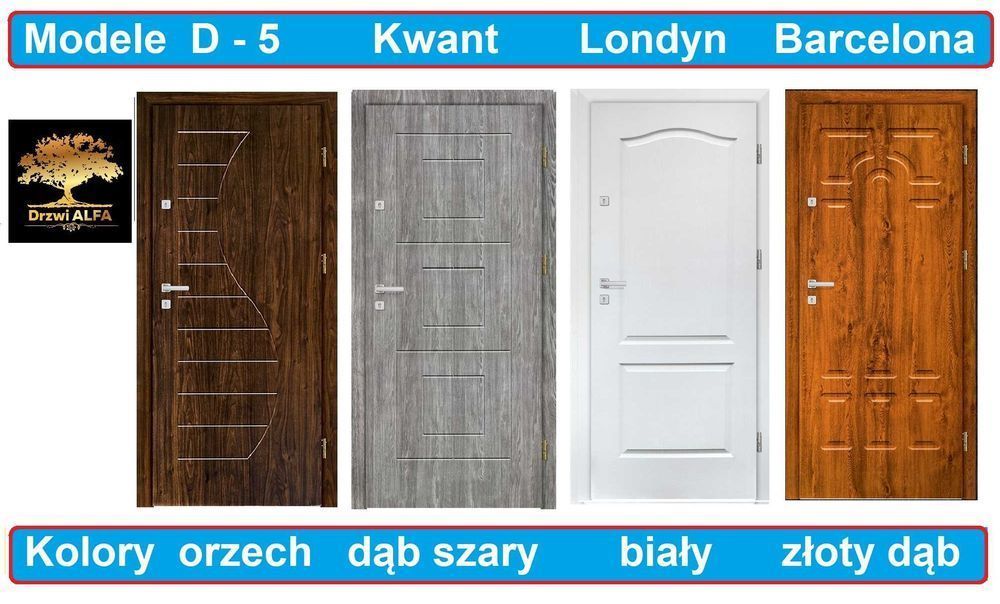 Drzwi wejściowe zewnętrzne z montażem , wyciszone i wzmocnione