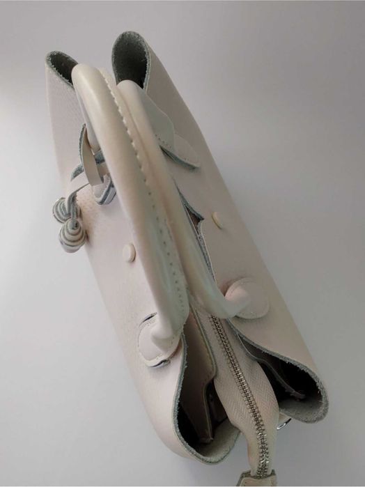 Karlos Marconi Сумка натуральна шкіра класична середня чорна, бежева