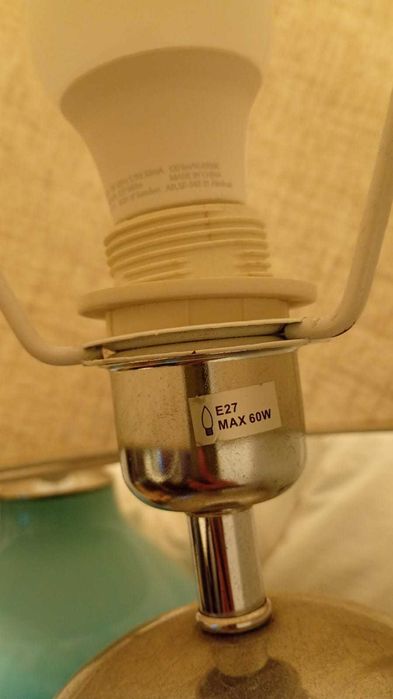 Candeeiro de mesa decorativo em cerâmica azul, E27