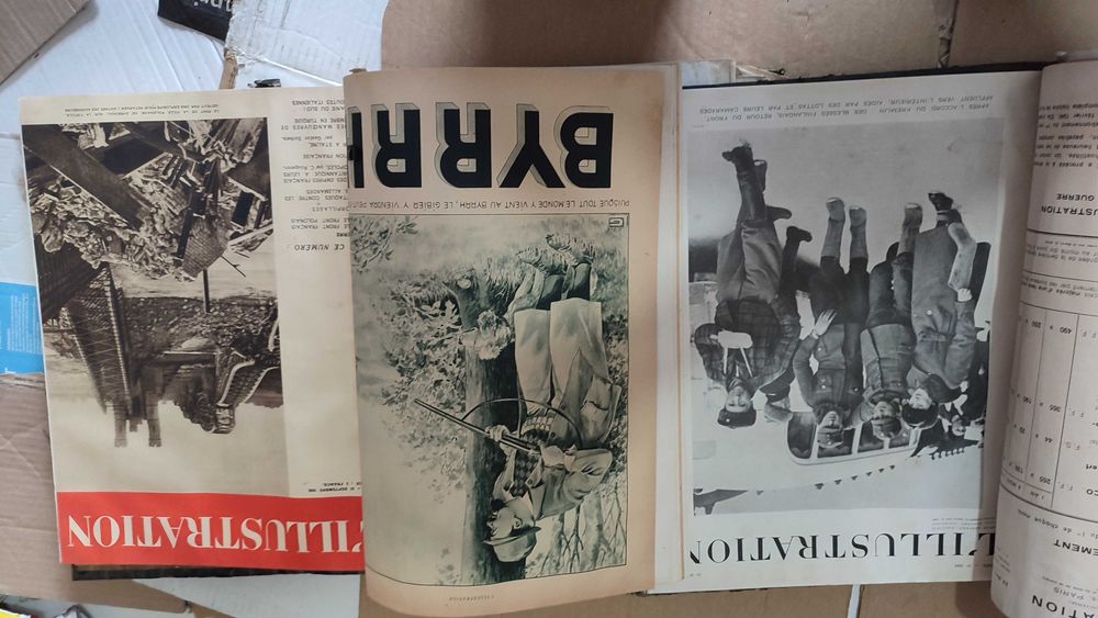 3 Volumes com Revistas L'Illustration encadernadas - 1939 e 1940